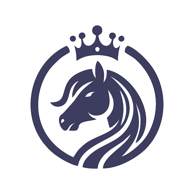 Majestic Equine Emblem with Regal Crown Symbol | Jiffy Designs