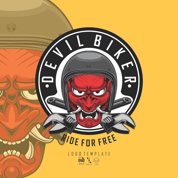 Fierce Biker Emblem with Menacing Skull and Crossed Wrenches | Jiffy ...