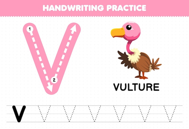Vibrant Vulture: A Playful Handwriting Practice Sheet | Jiffy Designs