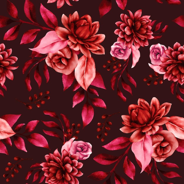Vibrant Floral Pattern in Shades of Red and Pink | Jiffy Designs