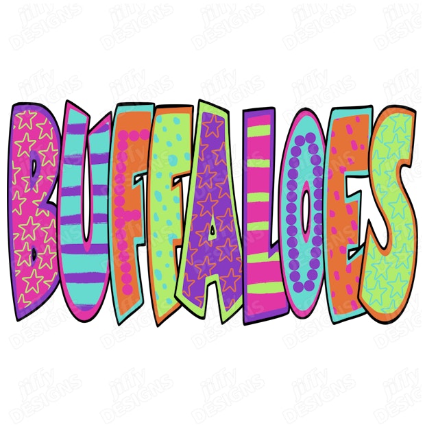 'Buffaloes' Vibrant Psychedelic Lettering with Playful Patterns and ...