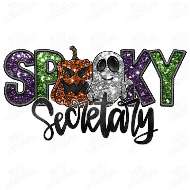 'Spooky Secretary' Glittering Halloween-Themed Typography with ...