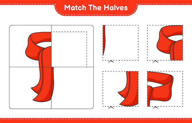 Vibrant Red Ribbon Shapes in Matching Puzzle | Jiffy Designs