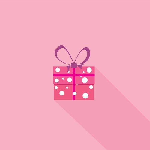 Gift Box. Vector Icon On The Pink Background. | Jiffy Designs