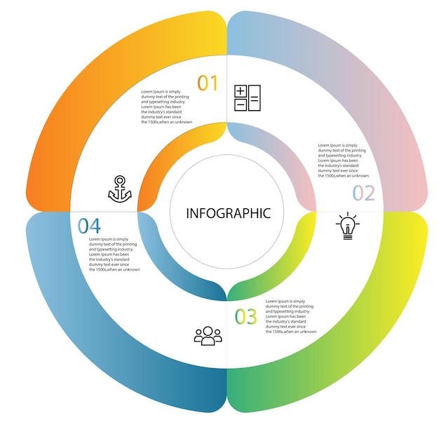 Vibrant Circular Infographic with Colorful Segments and Icons | Jiffy ...