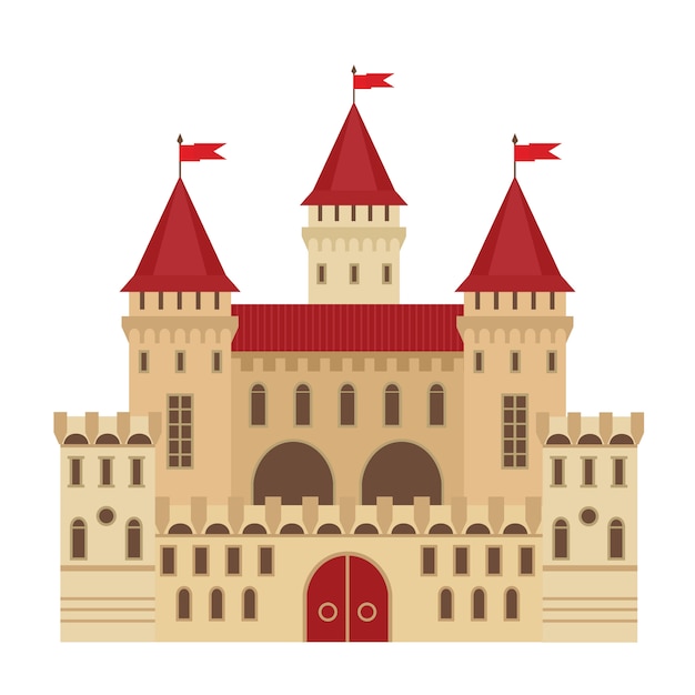 Majestic Castle with Vibrant Red Turrets and Flags | Jiffy Designs