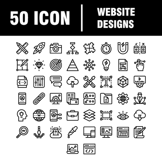 Diverse Set of Minimalist Website Icons for Digital Interfaces | Jiffy ...