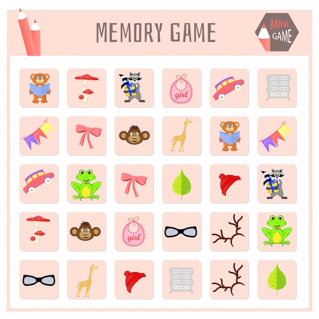 Charming Memory Match Game with Whimsical Illustrations | Jiffy Designs