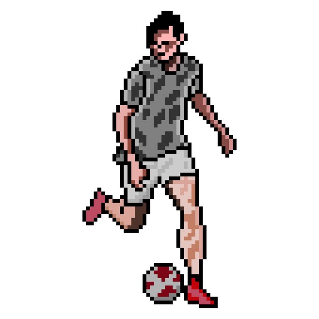 Pixel Soccer Player in Sporty Attire | Jiffy Designs