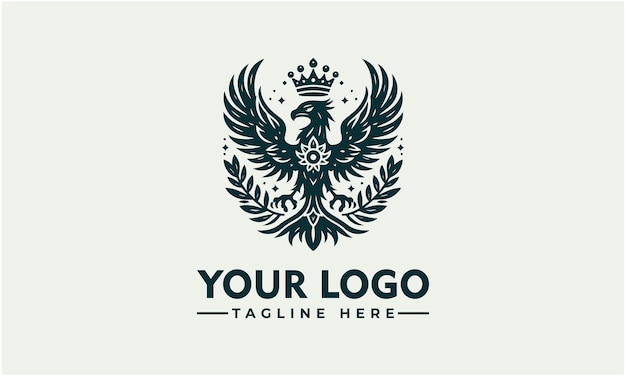 Majestic Eagle Emblem with Crown and Laurel Wreath | Jiffy Designs