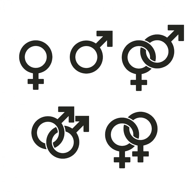 Diverse Gender Symbols in Minimalist Black and White | Jiffy Designs