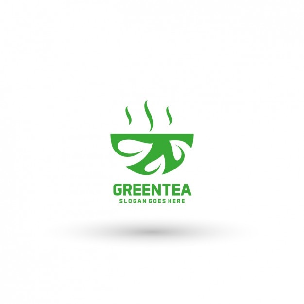 Green Tea Steaming Cup Logo with Stylized Lettering | Jiffy Designs