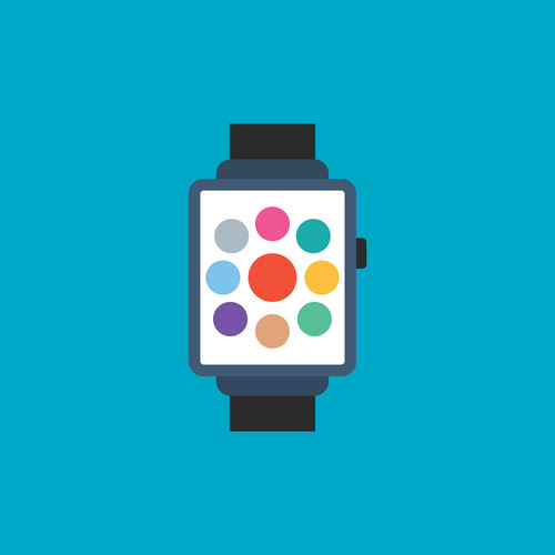 Smartwatch Electronic Pictogram Icon. Smart Watch Background Wearable ...