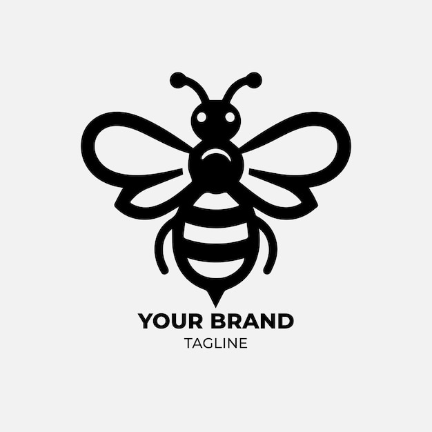 Charming Bee Logo with Playful Silhouette and Tagline | Jiffy Designs