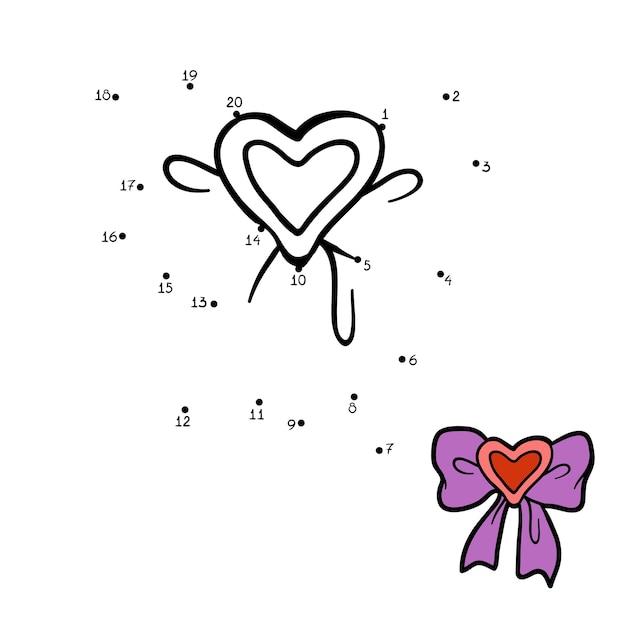 Whimsical Heart-Shaped Illustration with Bow | Jiffy Designs