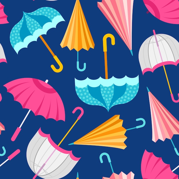 Vibrant Umbrella Pattern with Diverse Designs | Jiffy Designs