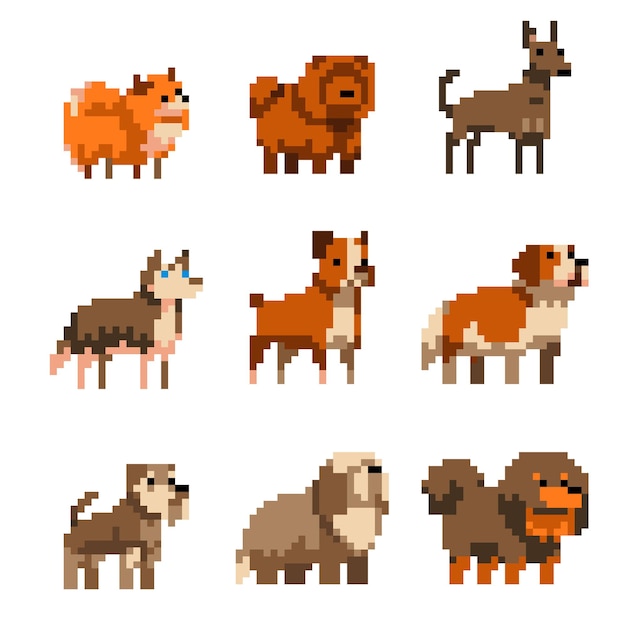 Diverse Collection of Charming Pixel Art Animals | Jiffy Designs