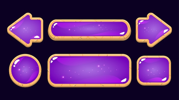 Vibrant Purple Game Elements with Glowing Accents | Jiffy Designs