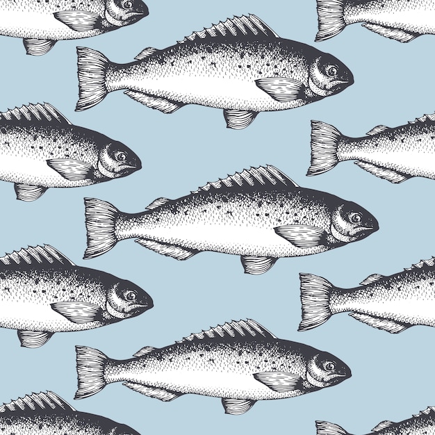 Detailed Illustration of Freshwater Fish Pattern | Jiffy Designs