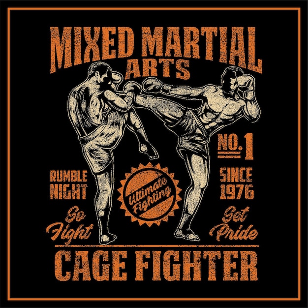Gritty Cage Fight Poster with Powerful Martial Arts Imagery | Jiffy Designs