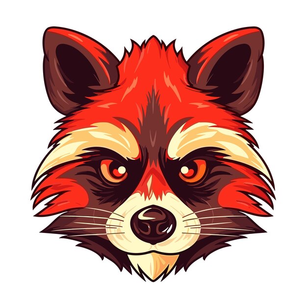 Vibrant Raccoon Face with Captivating Details | Jiffy Designs