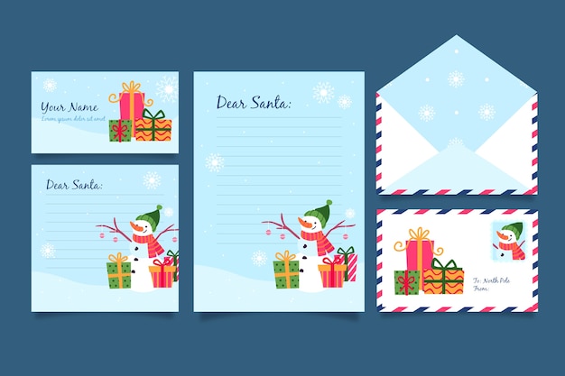 Festive Holiday Letter Templates with Presents and Snowmen | Jiffy Designs
