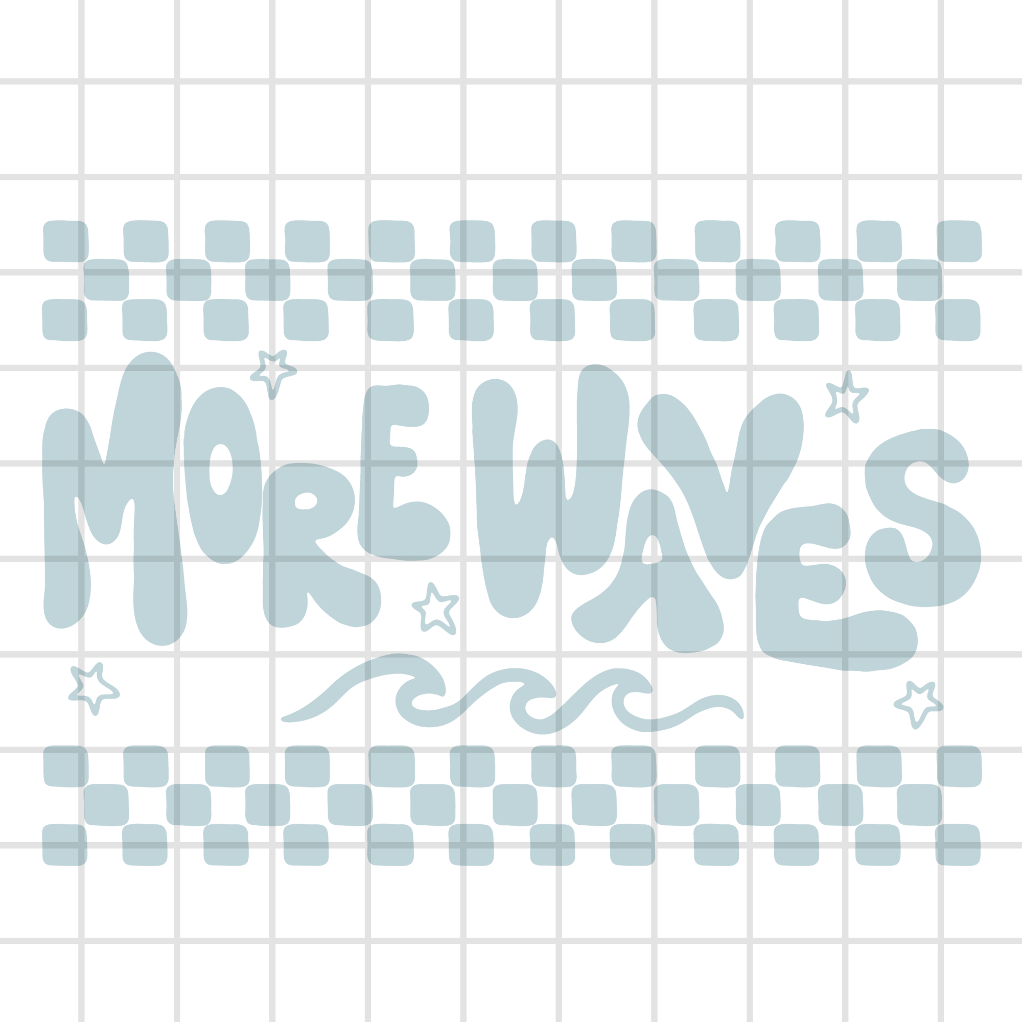 'More Waves' Playful Typography with Checkered Borders and Stars ...