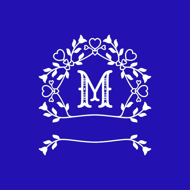 Elegant Floral Monogram Design with Letter M | Jiffy Designs