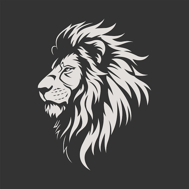 Majestic Lion with Flowing Mane in Striking Silhouette | Jiffy Designs