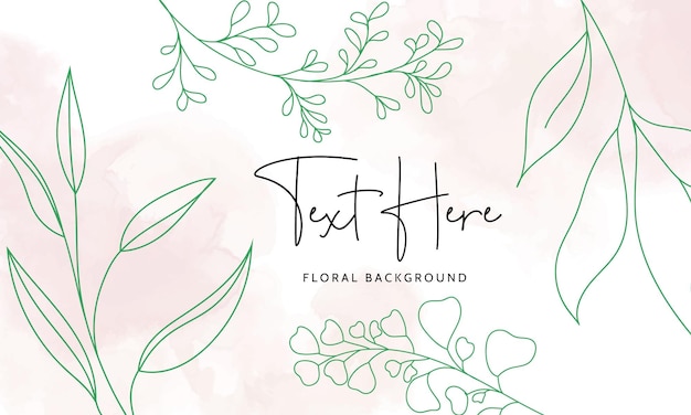 Elegant Floral Background with Handwritten Text and Leaf Illustrations ...