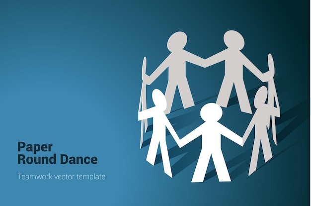 Silhouetted Paper People Holding Hands in a Circle Dance | Jiffy Designs