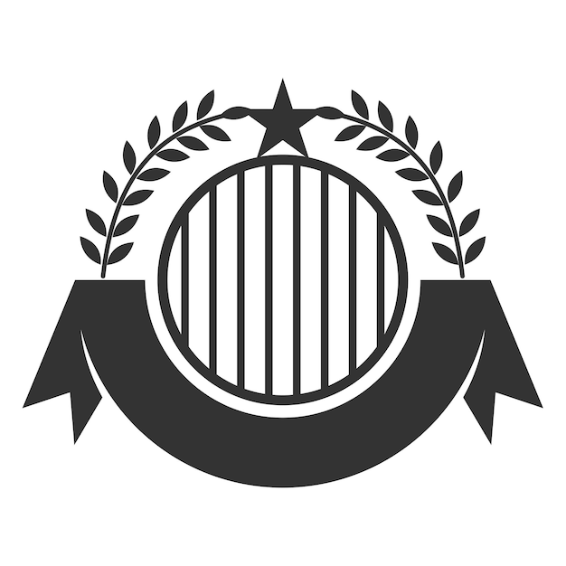Elegant Emblem with Laurel Wreath and Star Insignia | Jiffy Designs