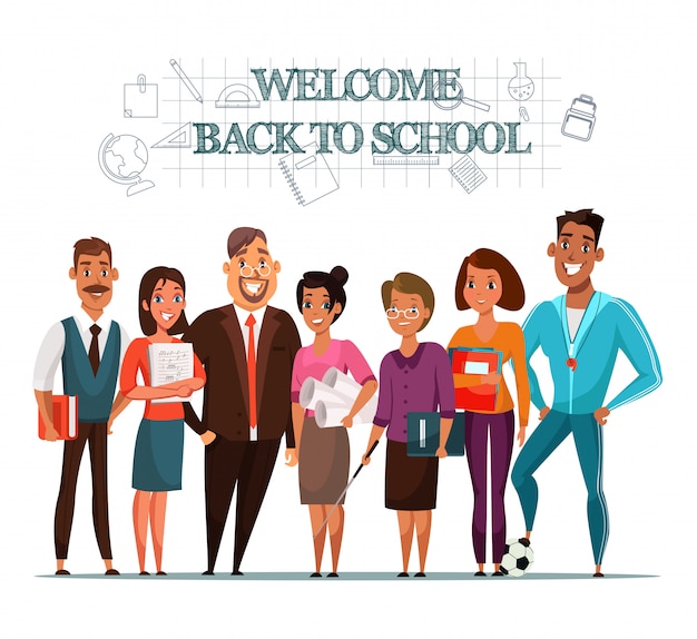 Diverse group of students and teachers welcoming back to school | Jiffy ...