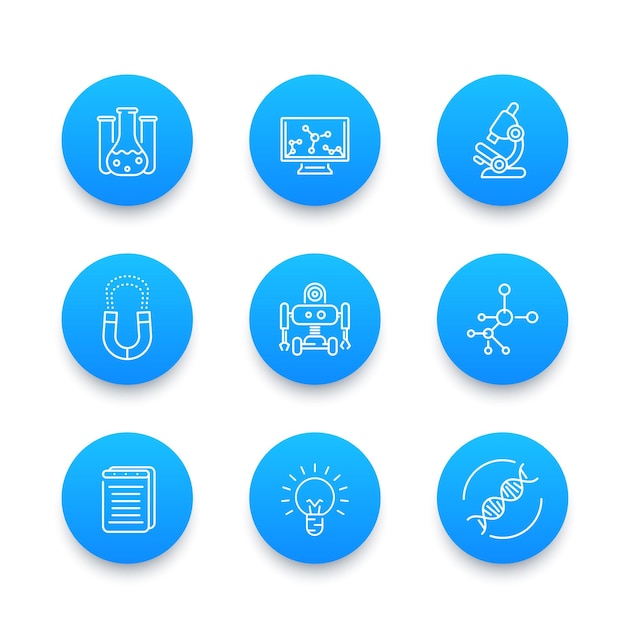 Vibrant Collection of Science and Innovation Icons | Jiffy Designs