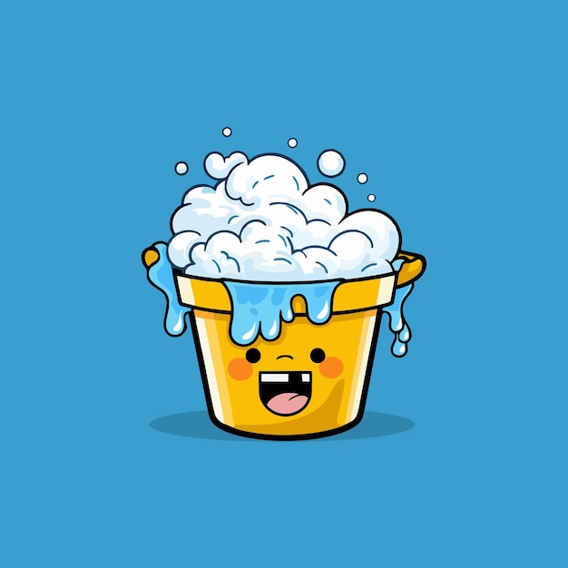 Cheerful Bubble Bath Bucket with Smiling Face | Jiffy Designs
