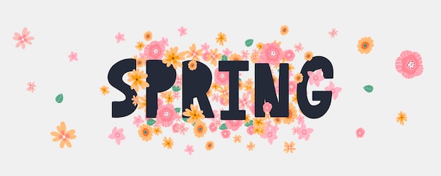 Vibrant Spring Typography with Floral Blossoms and Leaves | Jiffy Designs