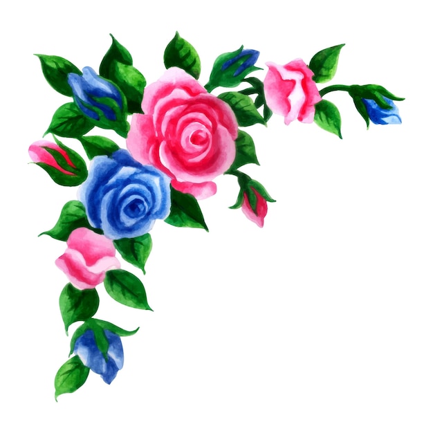 Vibrant Floral Bouquet with Pink and Blue Roses | Jiffy Designs