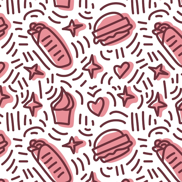 Vibrant Collection of Playful Shapes and Symbols in Pink and White ...