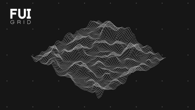 Captivating Futuristic Grid Landscape with Ethereal Waves | Jiffy Designs