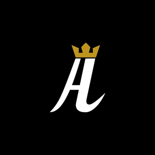 Regal Monogram with Crowned Letter A on Black | Jiffy Designs