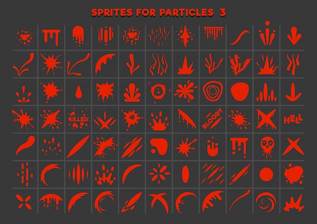 Diverse Collection of Vibrant Red Particle Sprites | Jiffy Designs