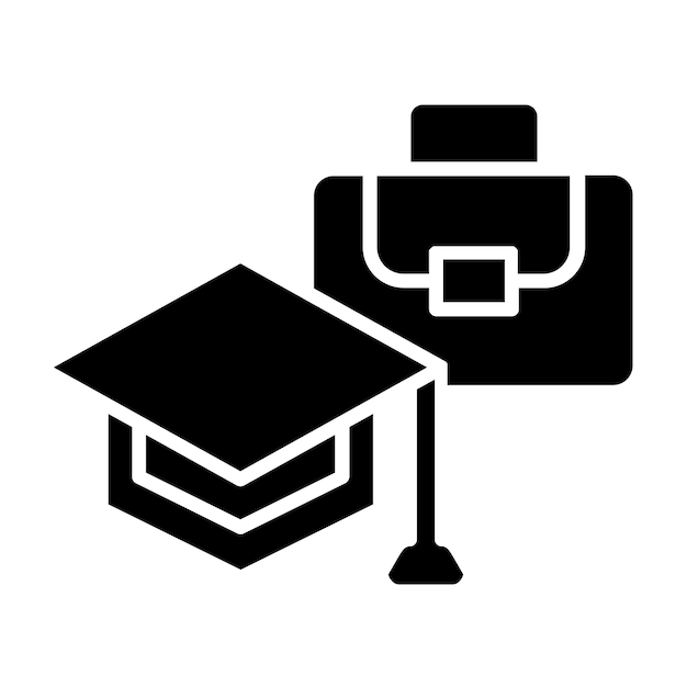 Minimalist Graduation Cap and Briefcase Silhouettes | Jiffy Designs