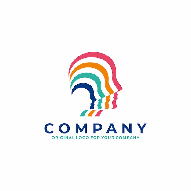 Vibrant Layered Silhouette Logo with Colorful Stripes | Jiffy Designs