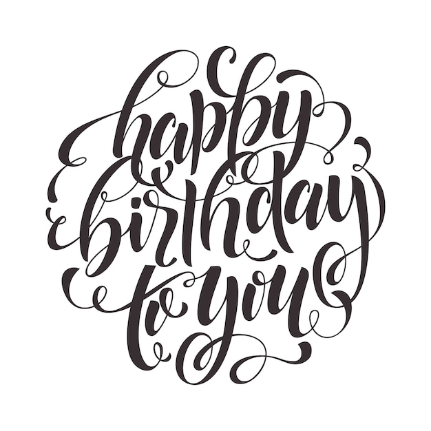 Elegant Calligraphic Happy Birthday Greeting in Cursive Text | Jiffy ...