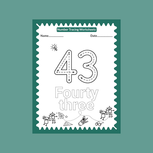 Vibrant Forty-Three Coloring Worksheet with Playful Illustrations ...