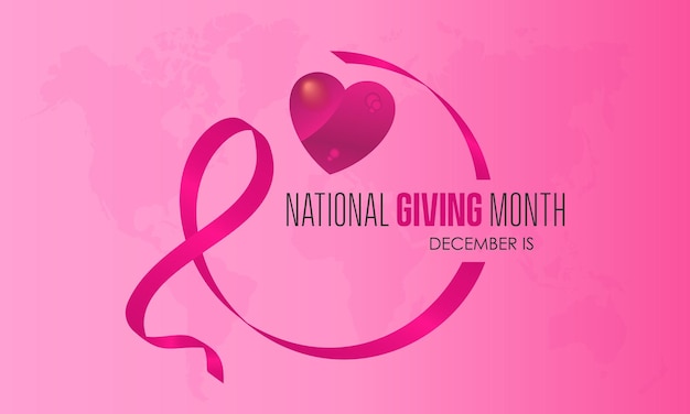 Vibrant National Giving Month Emblem on Radiant Pink Background | Jiffy ...
