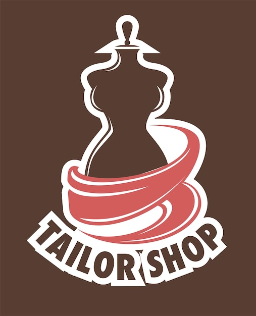 Elegant Tailor Shop Logo with Silhouetted Mannequin | Jiffy Designs