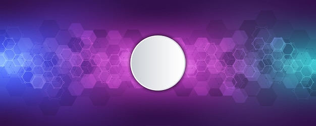 Vibrant Hexagonal Pattern with Centered Blank Circle | Jiffy Designs