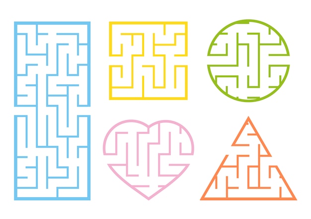 Vibrant Geometric Maze Shapes Collection | Jiffy Designs