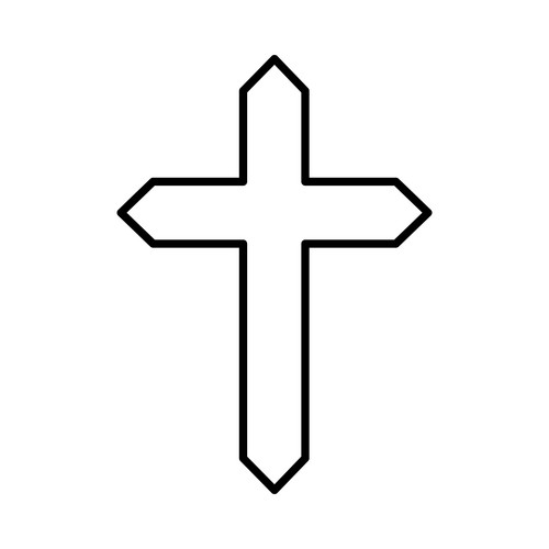 Simple Cross Icon, Christian Cross Symbol, Outline Shape | Jiffy Designs